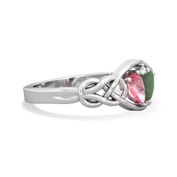 Lab Pink Sapphire Celtic Love Knot 14K White Gold ring R5420