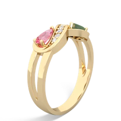 Lab Pink Sapphire Diamond Infinity 14K Yellow Gold ring R5390