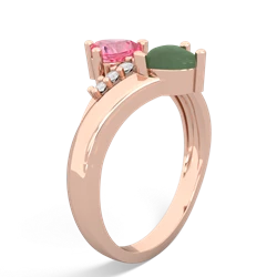 Lab Pink Sapphire Heart To Heart 14K Rose Gold ring R2064