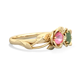 Lab Pink Sapphire Rose Garden 14K Yellow Gold ring R5510