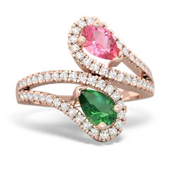 Lab Pink Sapphire Diamond Dazzler 14K Rose Gold ring R3000