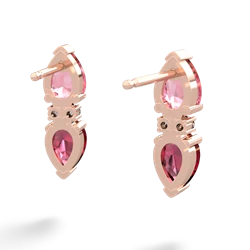 Lab Pink Sapphire Bowtie Drop 14K Rose Gold earrings E0865