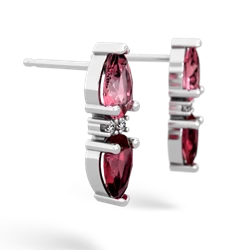 Lab Pink Sapphire Bowtie Drop 14K White Gold earrings E0865