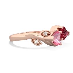 Lab Pink Sapphire Floral Elegance 14K Rose Gold ring R5790