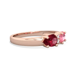 Lab Pink Sapphire Pear Bowtie 14K Rose Gold ring R0865