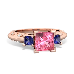 Lab Pink Sapphire Eternal Embrace Engagement 14K Rose Gold ring C2001