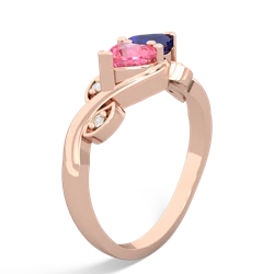 Lab Pink Sapphire Floral Elegance 14K Rose Gold ring R5790