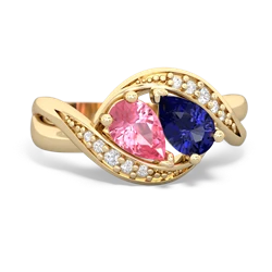 Lab Pink Sapphire Summer Winds 14K Yellow Gold ring R5342