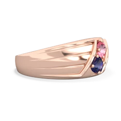 Lab Pink Sapphire Men's Streamline 14K Rose Gold ring R0460