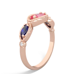 Lab Pink Sapphire Milgrain Marquise 14K Rose Gold ring R5700