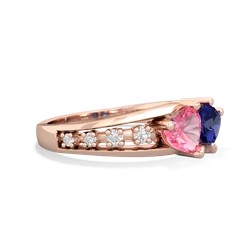 Lab Pink Sapphire Heart To Heart 14K Rose Gold ring R3342