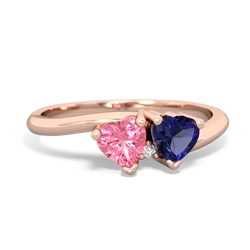 Lab Pink Sapphire Sweethearts 14K Rose Gold ring R5260