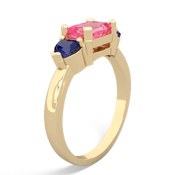 Lab Pink Sapphire Three Stone 14K Yellow Gold ring R5235