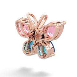 Lab Pink Sapphire Butterfly 14K Rose Gold pendant P2215