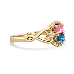 Lab Pink Sapphire Love Nest 14K Yellow Gold ring R5860