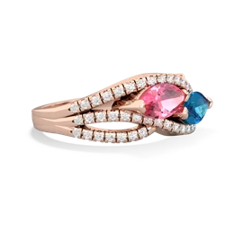 Lab Pink Sapphire Diamond Rivers 14K Rose Gold ring R3070