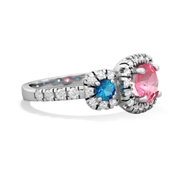 Lab Pink Sapphire Regal Halo 14K White Gold ring R5350