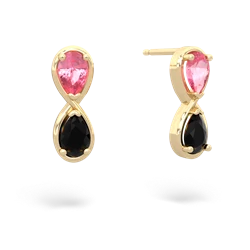 Lab Pink Sapphire Infinity 14K Yellow Gold earrings E5050