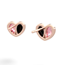 Lab Pink Sapphire 'Our Heart' 14K Rose Gold earrings E5072