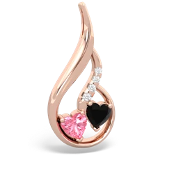 Lab Pink Sapphire Keepsake Curves 14K Rose Gold pendant P5450