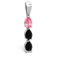 Lab Pink Sapphire Dew Drops 14K White Gold pendant P2251