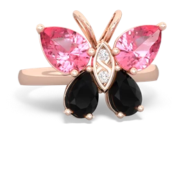 Lab Pink Sapphire Butterfly 14K Rose Gold ring R2215