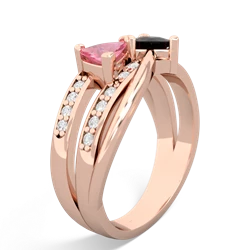 Lab Pink Sapphire Bowtie 14K Rose Gold ring R2360