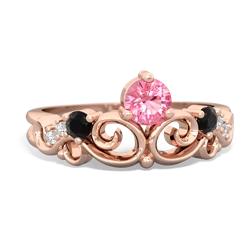 Lab Pink Sapphire Crown Keepsake 14K Rose Gold ring R5740