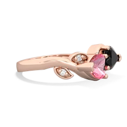 Lab Pink Sapphire Floral Elegance 14K Rose Gold ring R5790