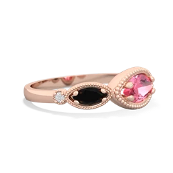 Lab Pink Sapphire Milgrain Marquise 14K Rose Gold ring R5700