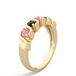 Lab Pink Sapphire Anniversary Band 14K Yellow Gold ring R2089