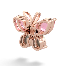 Lab Pink Sapphire Butterfly 14K Rose Gold pendant P2215