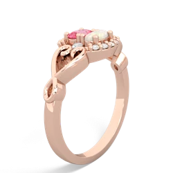 Lab Pink Sapphire Love Nest 14K Rose Gold ring R5860