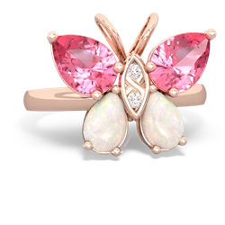 Lab Pink Sapphire Butterfly 14K Rose Gold ring R2215