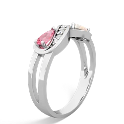 Lab Pink Sapphire Diamond Infinity 14K White Gold ring R5390