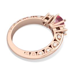 Lab Pink Sapphire Art Deco Eternal Embrace Engagement 14K Rose Gold ring C2003