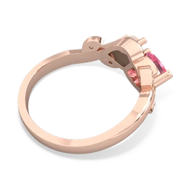 Lab Pink Sapphire Floral Elegance 14K Rose Gold ring R5790