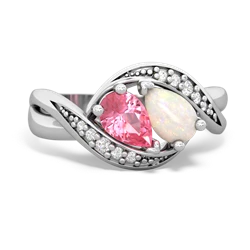 Lab Pink Sapphire Summer Winds 14K White Gold ring R5342