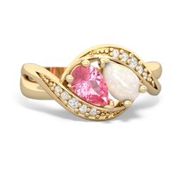 Lab Pink Sapphire Summer Winds 14K Yellow Gold ring R5342