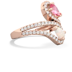 Lab Pink Sapphire Diamond Dazzler 14K Rose Gold ring R3000