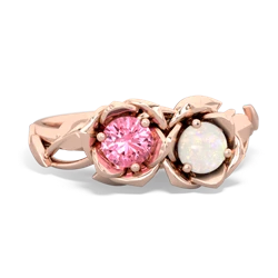 Lab Pink Sapphire Rose Garden 14K Rose Gold ring R5510