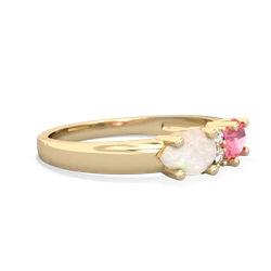 Lab Pink Sapphire Pear Bowtie 14K Yellow Gold ring R0865