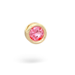 Lab Pink Sapphire 5Mm Round Slide 14K Yellow Gold pendant P3785