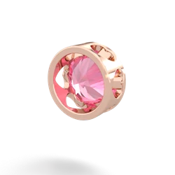 Lab Pink Sapphire 8Mm Slide 14K Rose Gold pendant P3788