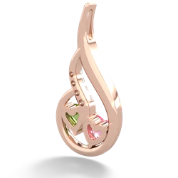 Lab Pink Sapphire Keepsake Curves 14K Rose Gold pendant P5450