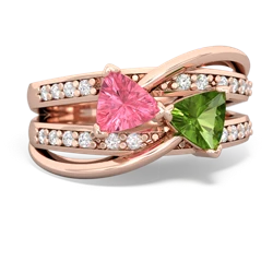 Lab Pink Sapphire Bowtie 14K Rose Gold ring R2360