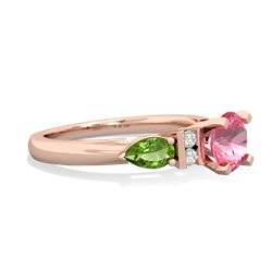 Lab Pink Sapphire 6Mm Round Eternal Embrace Engagement 14K Rose Gold ring R2005