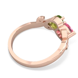 Lab Pink Sapphire Floral Elegance 14K Rose Gold ring R5790