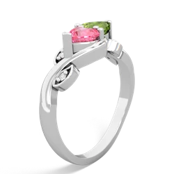 Lab Pink Sapphire Floral Elegance 14K White Gold ring R5790