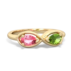 Lab Pink Sapphire Infinity 14K Yellow Gold ring R5050